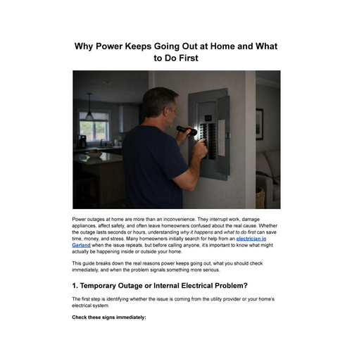 Why Power Keeps Going Out at Home & What to Do First