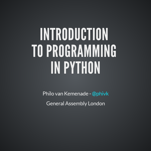Introduction to Programming in Python