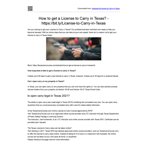 How to get a License to Carry in Texas https//bit.ly/Licenseto