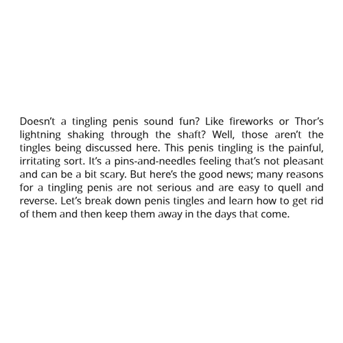 What to Do with a Tingling Penis (and How to Prevent One in the Future)