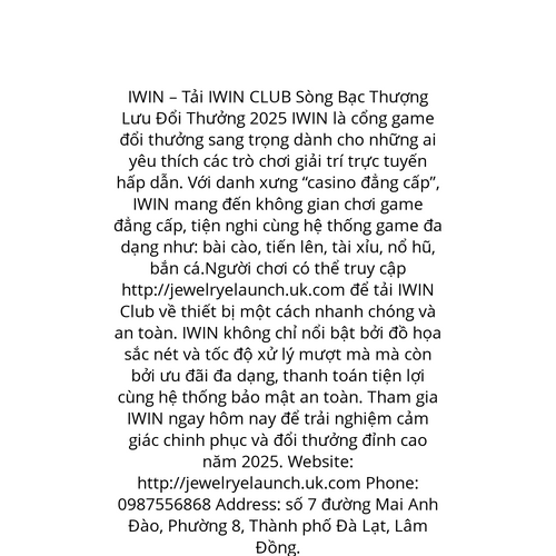 Sòng bạc thượng lưu iwin – Nơi hội tụ đẳng cấp và trải nghiệm đỉnh cao