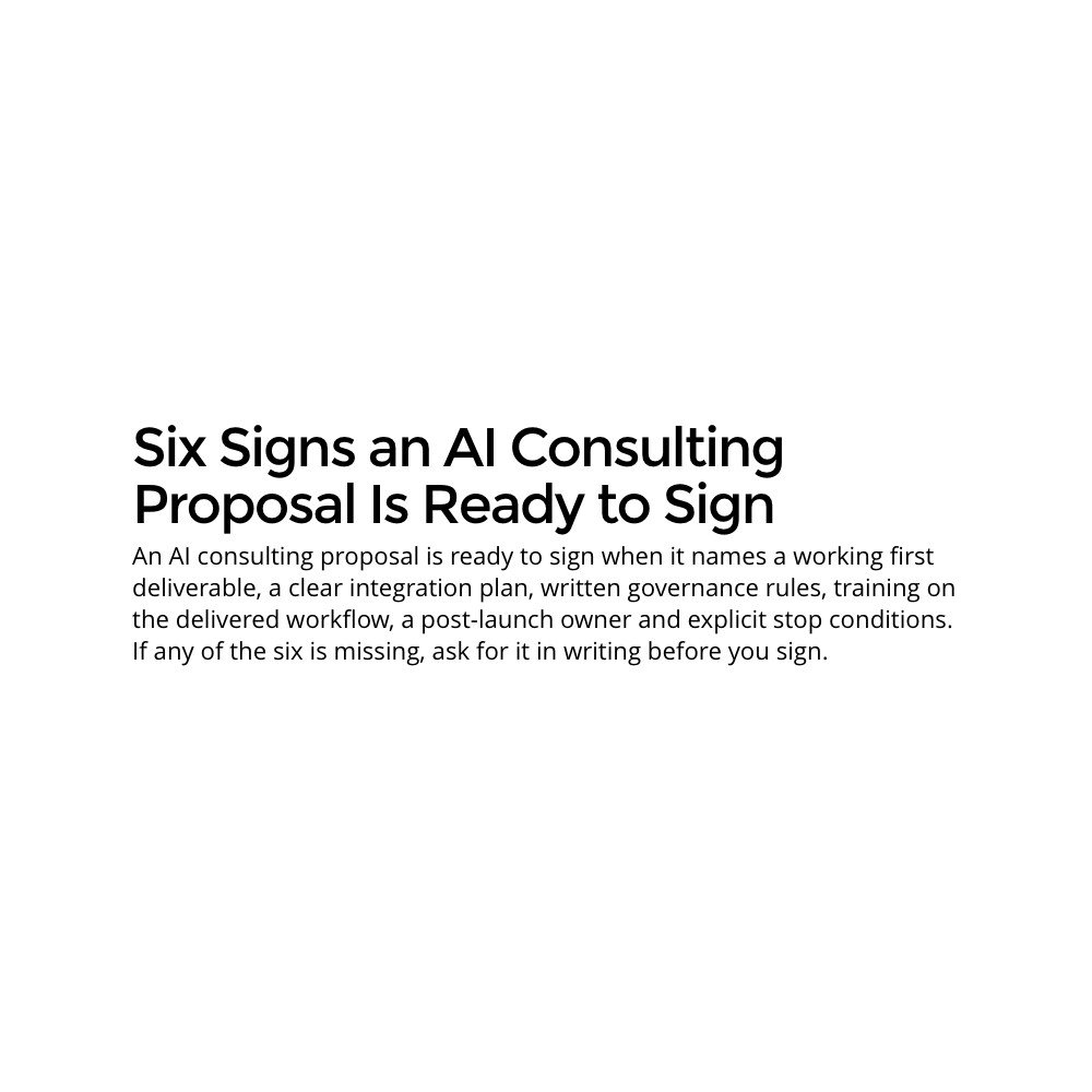Six Signs an AI Consulting Proposal Is Ready to Sign