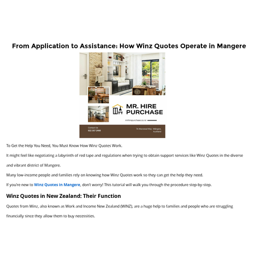 From Application to Assistance How Winz Quotes Operate in Mangere