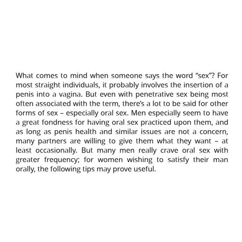 The Male Oral Sex Experience: 6 Tips for Women