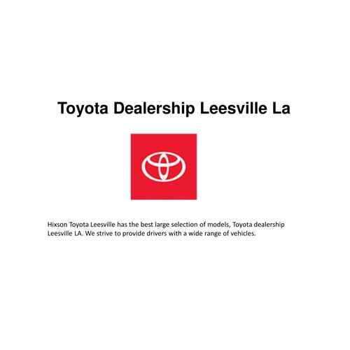 Presentations by Hixson Toyota