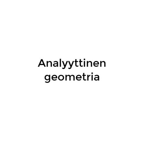 Analyyttinen geometria