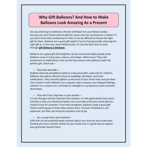 How to Make Balloons Look Amazing As a Present