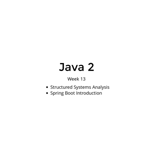 Java 2 - Week 14