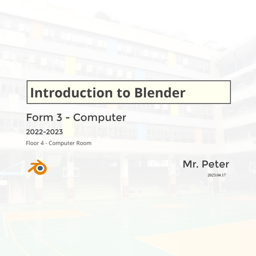 F3 Introduction to Blender