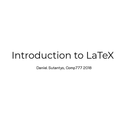 Introduction to LaTeX