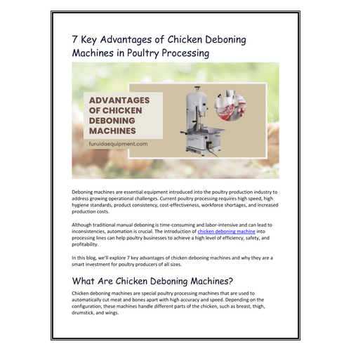 Advantages of Chicken Deboning Machines