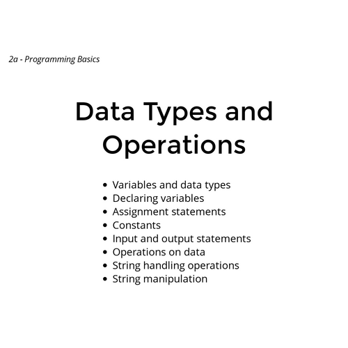 2a Data Types and Operations