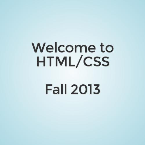 Welcome to HTML/CSS