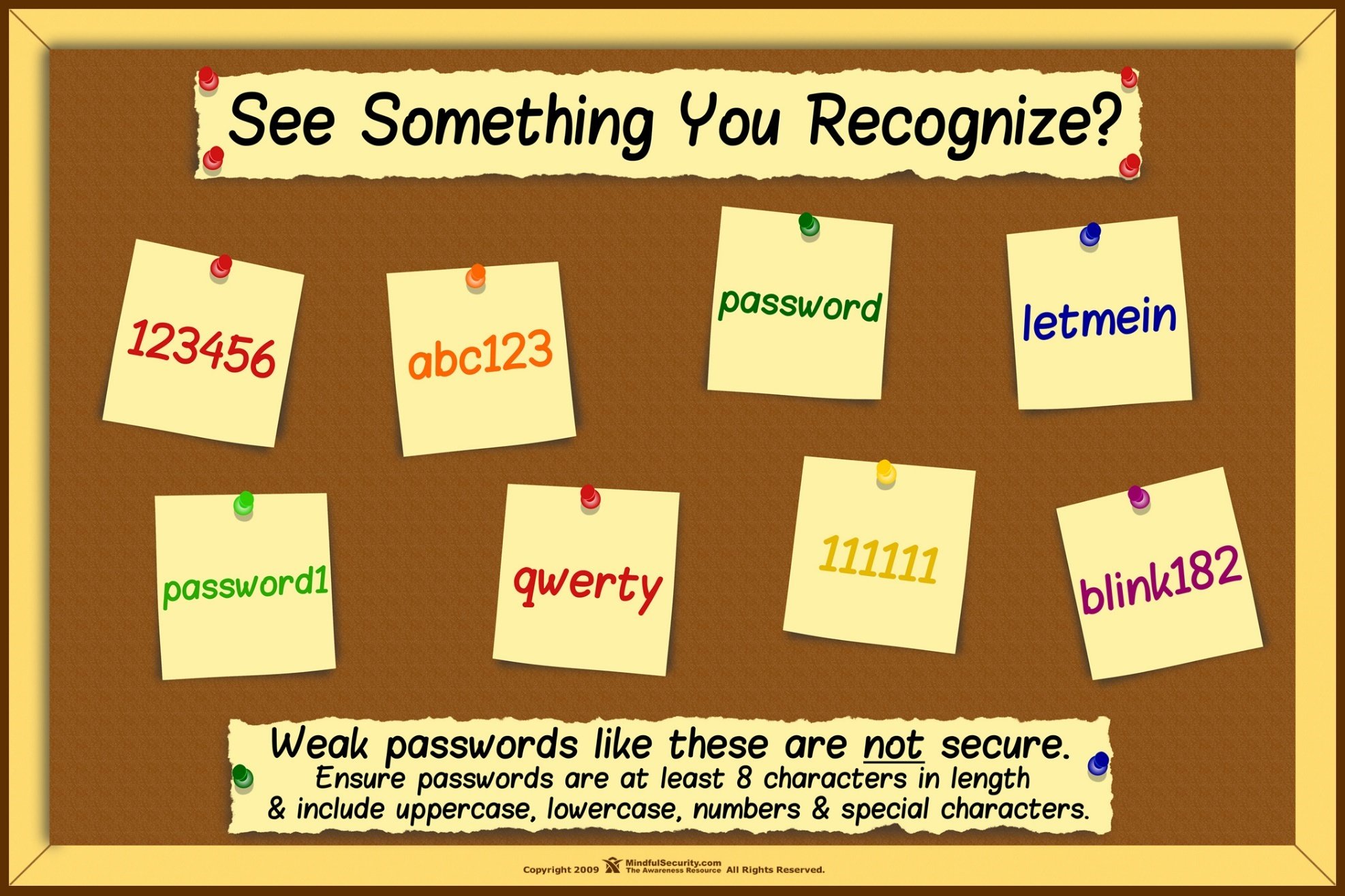 Choose a different password. Different passwords. weak passwords security jokes.